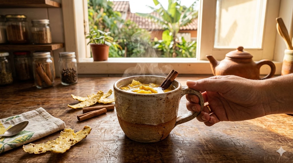Desincha, digere e economiza: chá de abacaxi com canela